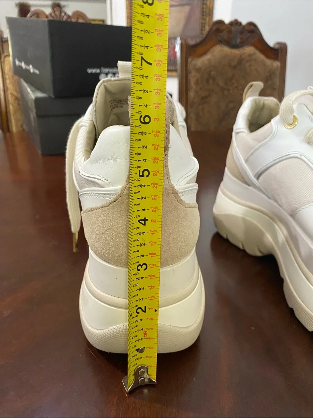 Michael Kors Cream and Tan Platform Lace-Up Sneakers